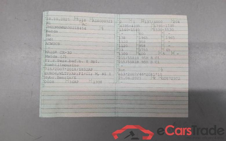 Mazda CX-30 (07.2019->) DE - SUV5 2.0 SKYACTIV-X M Hybrid EU6d, Selection 2WD, 2019 - 2021 #4