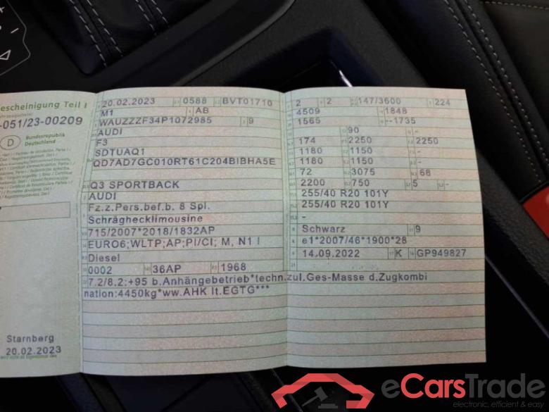 Audi Q3 Sportback (F3N)(08.2019->) DE - SUV5 40 2.0 TDI EU6d, quattro S line (EURO 6d), 2020 - 2023 #2