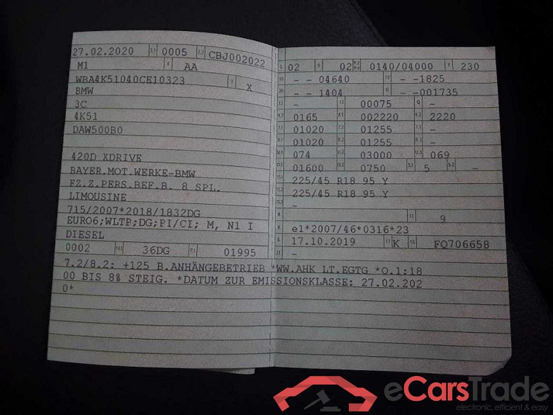 BMW Baureihe 4 Gran Coupe (F36)(2014->) DE - LimS5 420 d EU6d-T, xDrive Luxury Line (EURO 6d-TEMP), (Facelift) 2018 - 20 #3