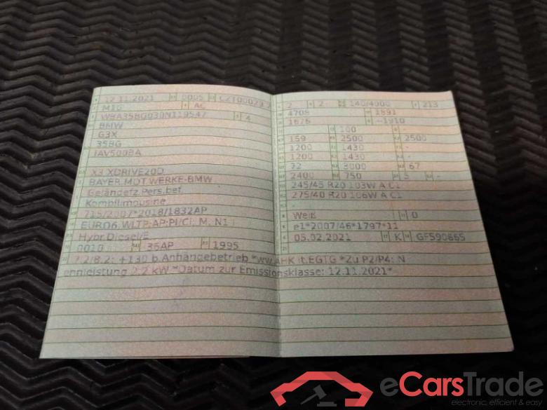 BMW X3 (G01)(12.2017->) DE - SUV5 xDrive20d Mild-Hybrid EU6d, xDrive M Sport (EURO 6d), (Facelift) 2021 #2