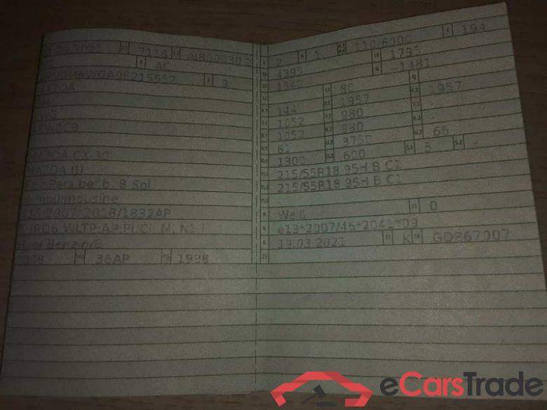 Mazda CX-30 (07.2019->) DE - SUV5 2.0 SKYACTIV-G M Hybrid 150 EU6d, Selection 2WD (EURO 6d), 2020 - 2023 #2