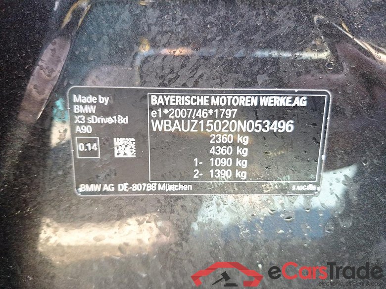 BMW X3 DIESEL - 2018 2.0 dA sDrive18 AdBlue #5