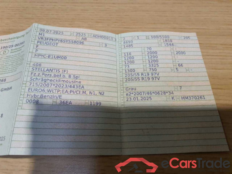 Peugeot 408 (P6)(10.2022->) DE - LimS5 1.2 Hybrid 145 EU6e, GT, 2025 - 2026 #5