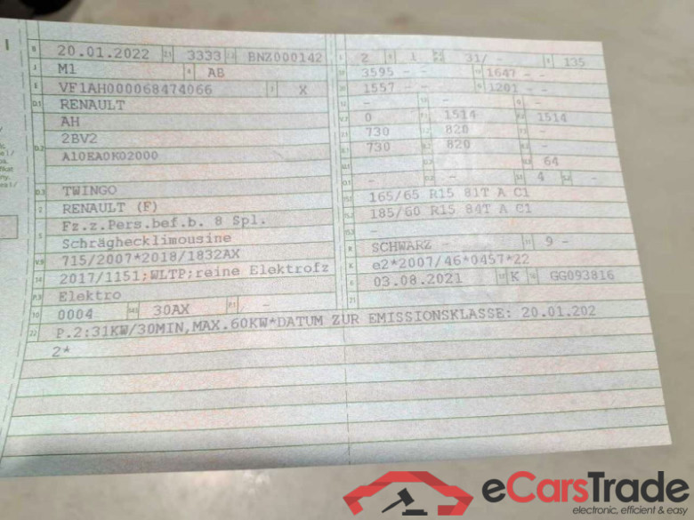 Renault Twingo (07.2014->) DE - LimS5 Electric, Zen Electric, (Facelift) 2021 - 2022 #6